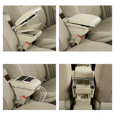 

Vtear For KIA CeratoFortek3 armrest box USB Charging heighten central Store content box cup holder ashtray accessories parts