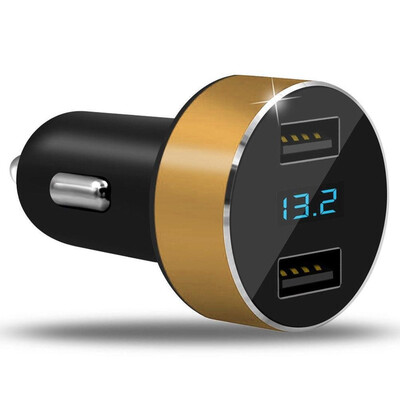 

Car charger universal dual usb car charger 31A fast charging LED screen mini smart auto phone charger adapter