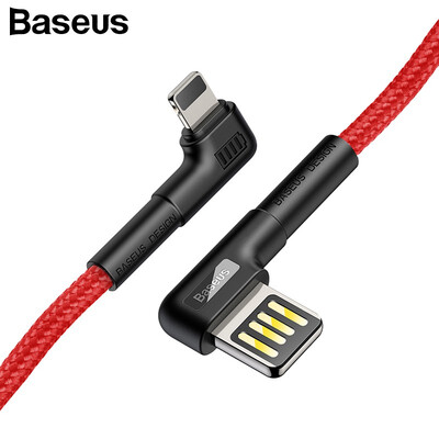 

Baseus Reversable USB Cable Double Bend Elbow Design For iphone XS XR XS Max Play Games 15A -24A Charging&Data Transfer