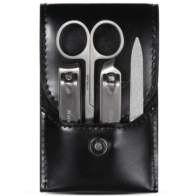 

Korea Kowell Han Kewei Stainless Steel Nail Clipper Set Splash Nail Clip Personal Care Repair Capacity Combination 4 Pieces KB405 Black