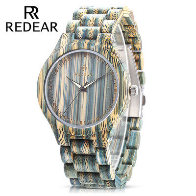 

REDEAR SJ1448 Men Quartz Wooden Watch Wood Grain Dial Luminous Wristwatch