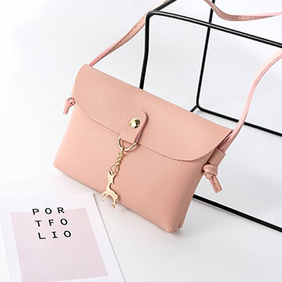 

Women Leather small shoulder bag 2019 Fashion Women Cross Body Bag With Deer Toy Ladies Party Purse Clutches Mini Handbag W0077