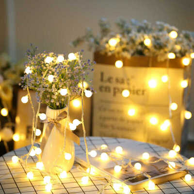 

Jingtang LED lights warm color ball small lights flashing lights string lights stars stars network red decoration wedding birthday party holiday table white string lights wall decoration lights 4 meters 20 balls