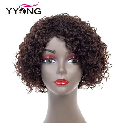 

YYONG Curly Wigs Short Wigs For Party Brazilian Hair Human Hair Wigs For Women Natural Curly Weave Kinky Curly Human Hair Wig