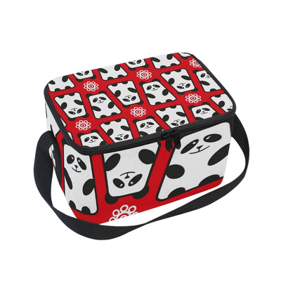 

ALAZA Insulated Lunch Box Flower Panda Lunch Bag for Men Women Portable Tote Bag Cooler Bag