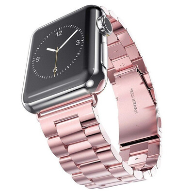 

luxury stainless steel metal strap for apple watch 4321 44mm 42mm 38mm 40mm link bracelet wrist belt Watchband for iWatch