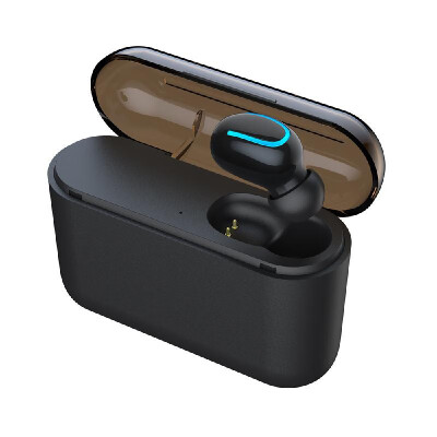 

HBQ-Q32 Single Ear Headphones Wireless Bluetooth 50 In-ear Headset Magnetic Music Earnuds Sport Earphones with Charging Box USB P