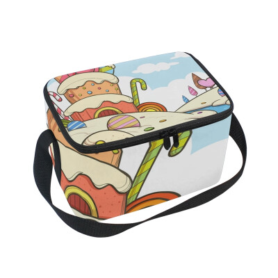 

ALAZA Lunch Box Candy Cake Insulated Lunch Bag Large Cooler Tote Bagfor Men Women