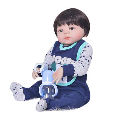 

Lovely Real Like Baby Dolls Reborn 23 Full Silicone Vinyl Reborn baby Doll Toys Realistic Lifelike Girl Wear Blink Red Dress