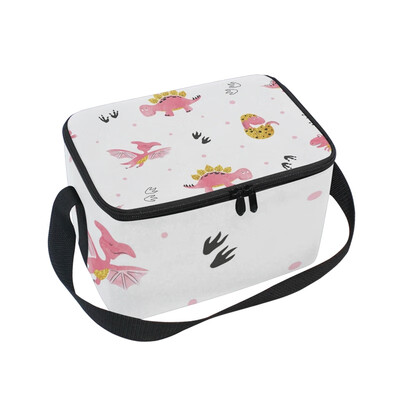 

ALAZA Insulated Lunch Box Cute Cartoon Dinosaurs Lunch Bag for Men Women Portable Tote Bag Cooler Bag