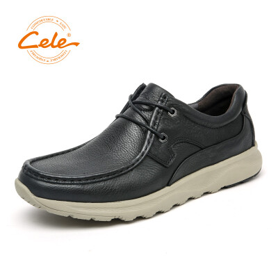 

Celebrity CELE business casual shoes mens leather lace thick bottom super light wear-resistant non-slip life casual wild black 40 yards M9A1S76801