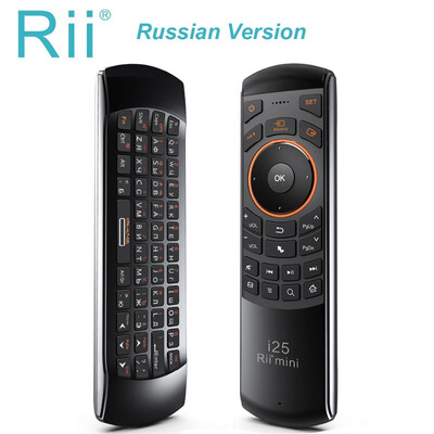 

Hot selling Original Rii mini i25 24Ghz Air Mouse Remote Control with Russian Keyboard for PC Samsung Smart TV Android TV BOX