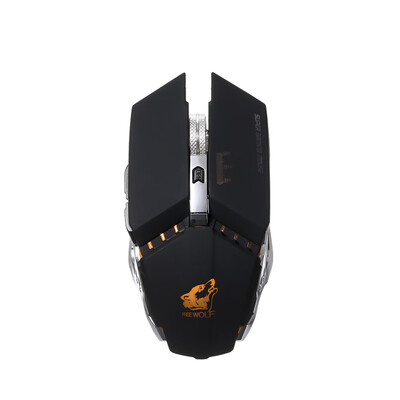 

Free Wolf Wireless Gaming Mouse with 1600DPI Adjustable DPI 24G Wireless Transmission Silent Click Mechanical Gaming Mouse with 6
