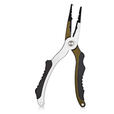 

FG - 1038 Aluminum Alloy Fishing Pliers Split Ring Cutters with Sheath&Retractable Tether Lip Grips Tackle Fish Tools