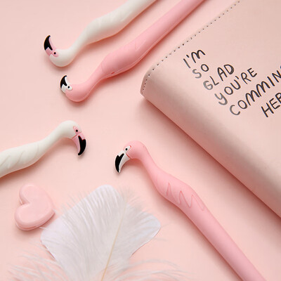 

2pcslot Assorted Color 05mm Black Ink Gel Pen flamingo Cute Kawaii School Writing Office Supplies Stationery