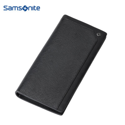 

Samsonite Y-BIZ Mens Business Long Wallet Casual Multifunction Fashion Leather Wallet TK809005 Black