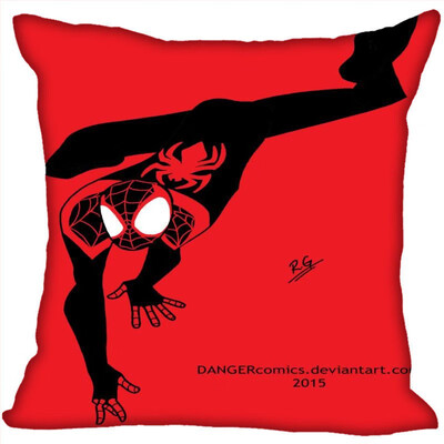 

Spiderman Pillow Cover Bedroom Home Office Decorative Pillowcase Square Zipper Pillow Cases Satin Fabric No Fade