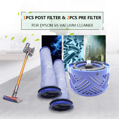 

1pcs Post Filter & 2pcs Pre Filter HEPA Motor Filter Replacement for Dyson V6 Vacuum Cleaner