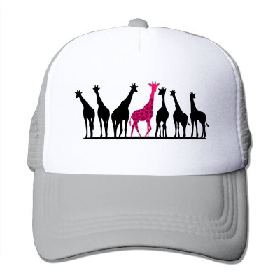 

akowei Giraffe Unisex Trucker Hat Mesh Cap with Adjustable Snapback Strap Black