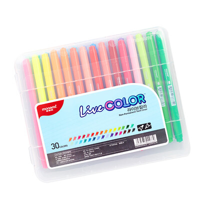 

Korea Mu Namei monami double-headed color water-based pen fiber pen hook line pen creative hand account pen 0410mm 30-color suit 04035Z30