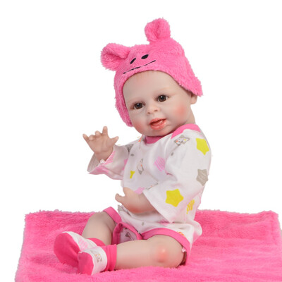 

10 Inch Mohair Rooted TinyReborn Baby Doll Girl Realistic Full Silicone Babies Dolls Wearing White Clothes Kids Birthday Gift
