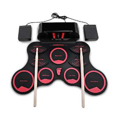 

Children Portable Electronic Drums Digital Roll-Up Drum Practice Set Kit for Kids Beginners