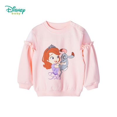 

Disney childrens clothing girls sweater shoulder buckle spring long-sleeved baby mesh sleeves Sophia casual shirt 191S1092 pink 24 months height 90cm