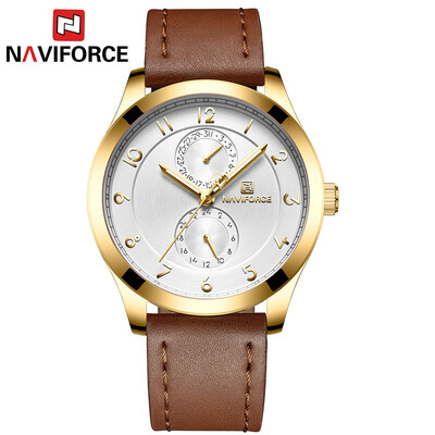 

NAVIFORCE NF3004 Man Watch Quartz Watch Leather 3ATM Waterproof Date Hour Wrist Watch