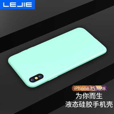 

Le connected LEJIE Apple phone case for iPhone XS blue liquid silicone new all-inclusive anti-skid soft shell protector LK-304C