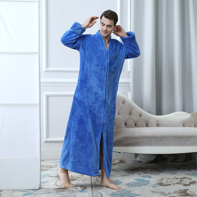 

Large Size Lovers Thermal Hooded Long Flannel Bathrobe Women Men Thick Warm Winter Bath Robe Night Robe Bathrobe Sleep Robes