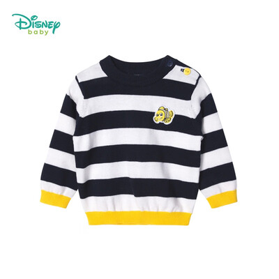 

Disney Boys Spring New Tops Handsome Fashion Striped Cotton Turtleneck Shoulder Open Long Sleeve Sweater 191S1106 Navy 3 years old height 100cm