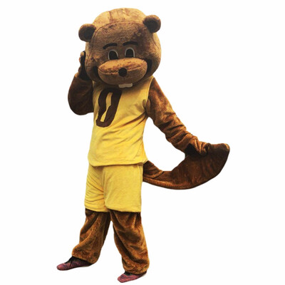 

Langteng Sport Yellow Brown Beaver Mole Mascot Costume Cartoon Cosplay Party Halloween Christmas Festival Performance