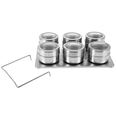 

6pcs Stainless Steel Magnetic Seasoning Pot Made of Eco-friendly Stainless Steel Safe to use