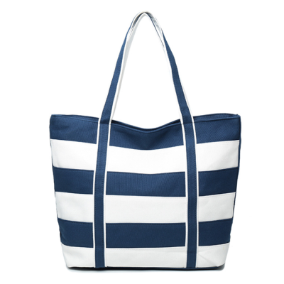 

Canvas Striped Shoulder Bag for Women Casual ladies handbags Large Women Tote Bag for School Shopping Travel