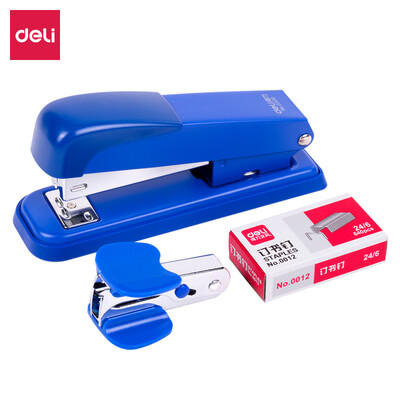 

Deli deli stapler three-piece suit stapler staple nail remover blue 0359