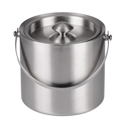 

2L3l Bilayer Stainless Steel Insulation Ice Bucket Wine Cold Barrel Wine Utensils Ice Buckets with Lid&Portable Handle