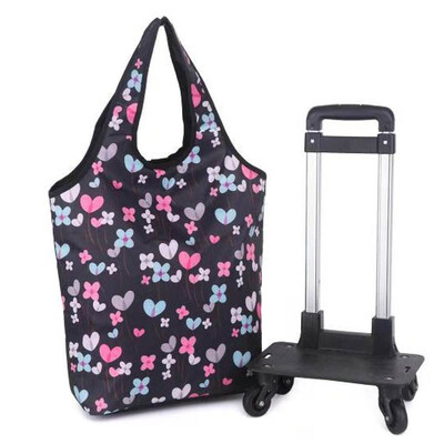 

4 Wheels Large Capacity Waterproof Roller Trolley Bags Folding Shopping Cart Carritos Para La Compra Reusable Travel school Bag
