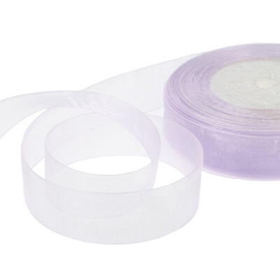 

25mm 50 YardsRoll Silk Organza Transparent Ribbon DIY Making Christmas Ribbons for Wedding Party Decoration Webbing Crafts Gifts