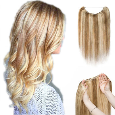 

16"18"20"22" One Piece Straight Remy Human Hair Miracle Secret Invisible Wire Hair Extensions No Clip No Glue 1pcs