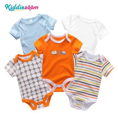 

5PCSLot Unicorn Baby Girl Clothes Cotton Babywear Bodysuits One-Piece Baby Boy Clothes Rompers Newborn 0-12M Short Sleeve
