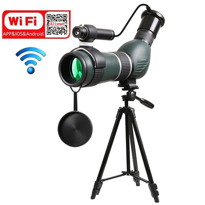 

Spotting Scope Telescope with WiFi APP Infrared Night Vision Monocular with Big TripodPhone Adapter for Outdoor Watching