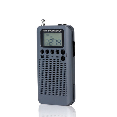 

HRD-104 Portable AM FM Stereo Radio Pocket 2-Band Digital Tuning Radio Mini Receiver Outdoor Radio w Earphone Lanyard 13 Inch