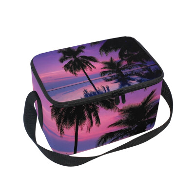 

ALAZA Insulated Lunch Box Coconut Tree Lunch Bag for Men Women Portable Tote Bag Cooler Bag