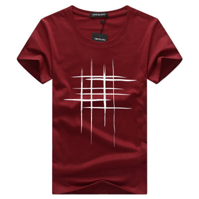 

2019 Simple creative design line cross Print cotton T Shirts Mens New Arrival Summer Style Short Sleeve Men t-shirt