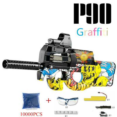 

P90 Electric Toy GUN Water Bullet Bursts Gun Graffiti Edition Live CS Assault Snipe Weapon Outdoor Pistol Toys lepin