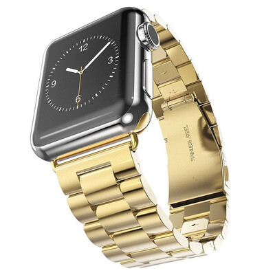 

luxury stainless steel metal strap for apple watch 4321 44mm 42mm 38mm 40mm link bracelet wrist belt Watchband for iWatch