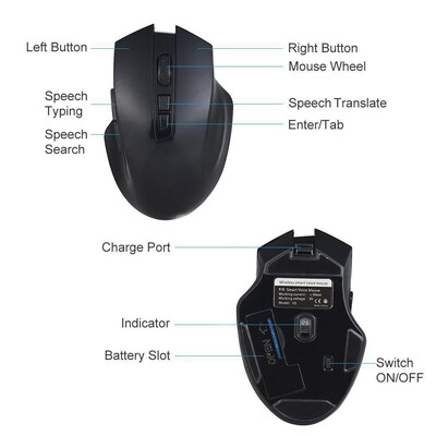 

V5 Wireless Mouse Intelligence Speech Control Include Translation Typing Searching & Command 24G Computer Mouse Mice