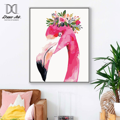 

Europe Animal Poster Flamingo Painting by numbers DIY Oil Picture by Numbers Wall Coloring by number Digital Painting Art