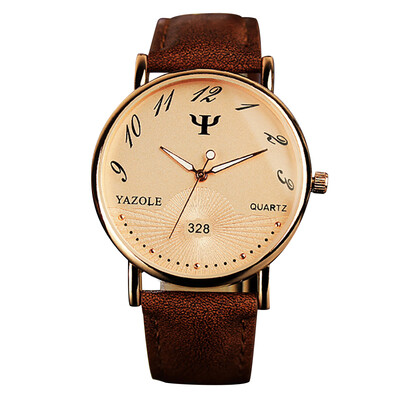 

YAZOLE 328 Quartz Watch Wrist Watch PU Leather Luminous Pointer Business Simple Style Man Watch