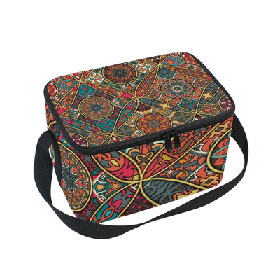 

ALAZA Vintage Decorative Lunch Box Insulated Lunch Bag Large Cooler Tote Bagfor Men Women